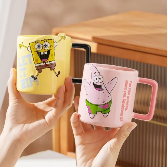 SpongeBob Patrick Star Glossy Glaze Porcelain Funny Animation Ceramic Mug With Handle