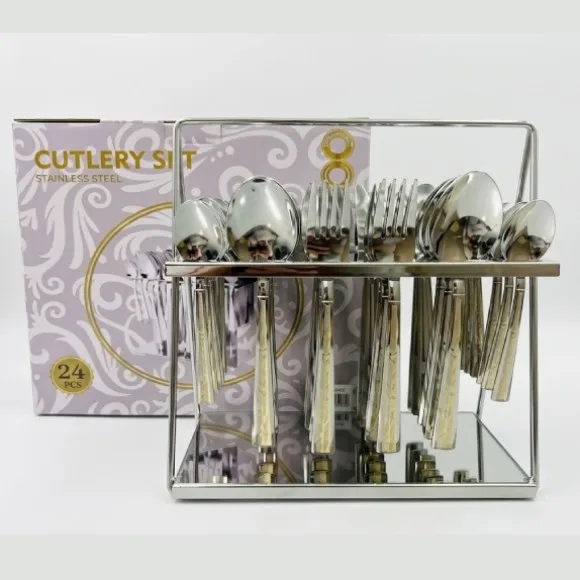 Stainless Steel Cutlery Set with Stand A2110 - 36Pcs