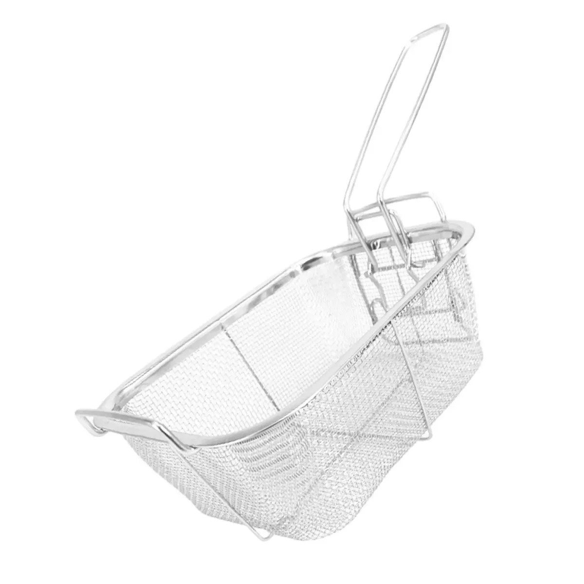 Stainless Steel Deep Fry Basket Food Presentation Baskets Sturdy Food Strainer for Barbecue Cafe Chicken Wing Home Restaurant