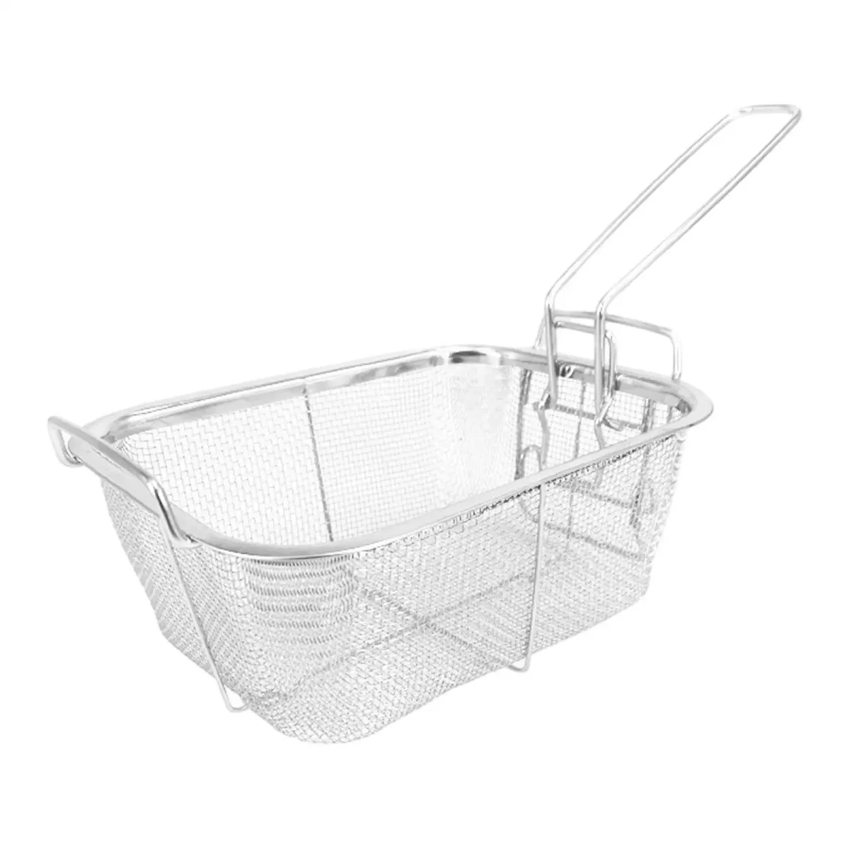 Stainless Steel Deep Fry Basket Food Presentation Baskets Sturdy Food Strainer for Barbecue Cafe Chicken Wing Home Restaurant