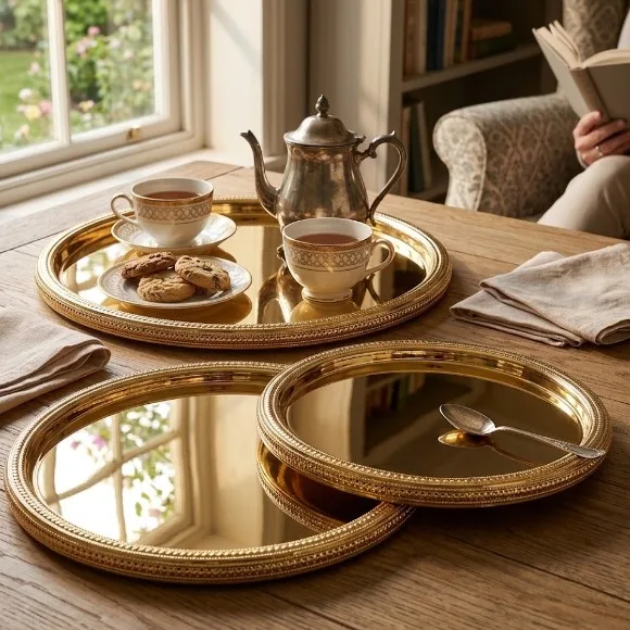 Stainless Steel Tray Set of 2