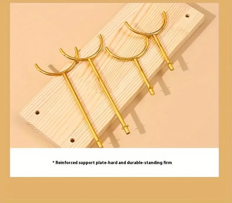 multi tier jewelry display stand with golden pipes heavy duty organizer for bracelets necklaces watches beige sturdy new zealand pine wood base store decor shelf store display rack sophisticated design metallic rack details 2