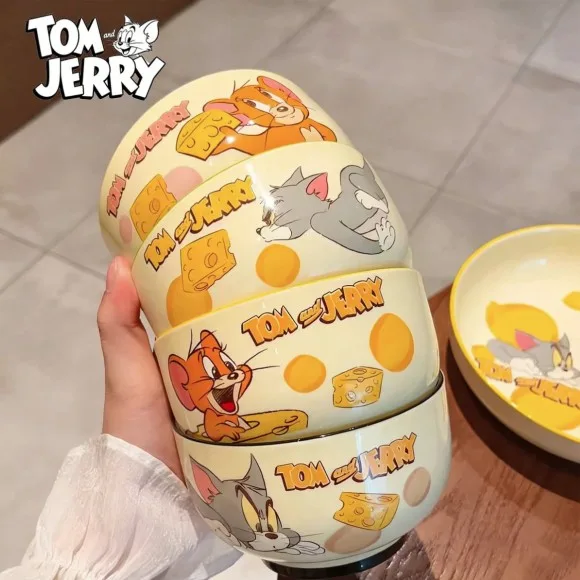 Tom and Jerry Officially Licensed Bowl Set Ceramic bowls Dishwasher Safe Set of 4