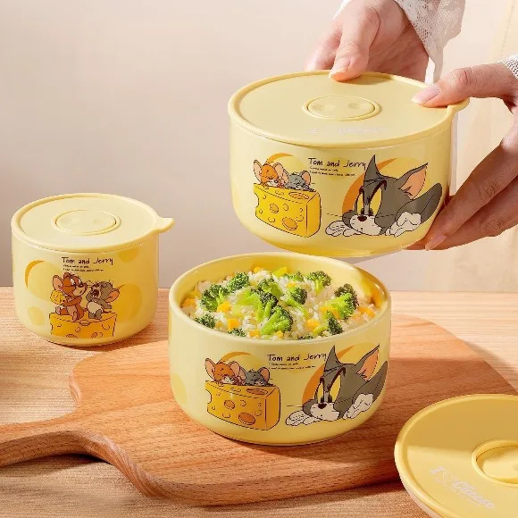 Tom and Jerry Officially Licensed Ceramic Food Storage Bowl 3-Piece Gift Set
