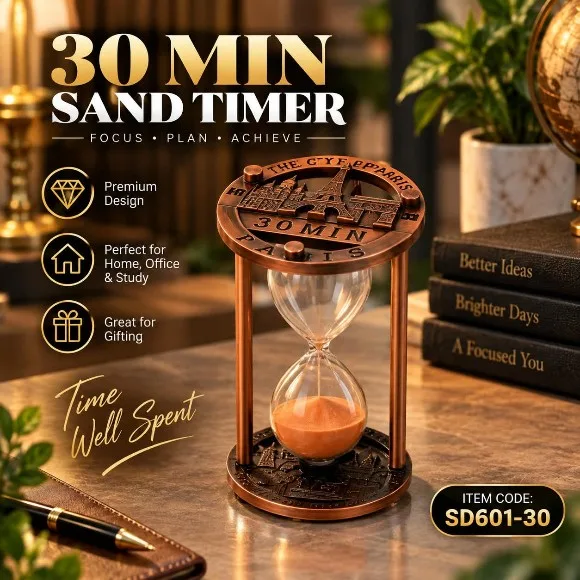 Decorative Sand Timer Hourglass Collection – Vintage & Modern Sand Clocks (1 to 30 Minutes) for Desk, Study & Home Decor