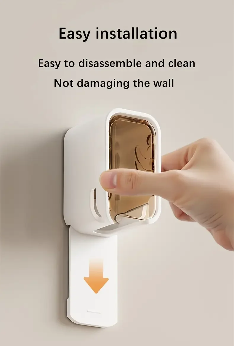 1pc of bathroom accessory a wall mounted toothbrush storage box that requires no drilling suitable for electric and regular toothbrushes space Product details 1