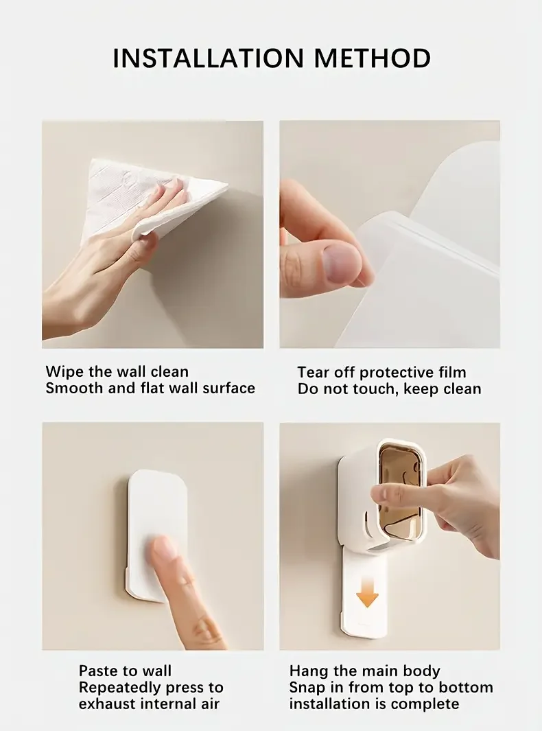 1pc of bathroom accessory a wall mounted toothbrush storage box that requires no drilling suitable for electric and regular toothbrushes space Product details 6