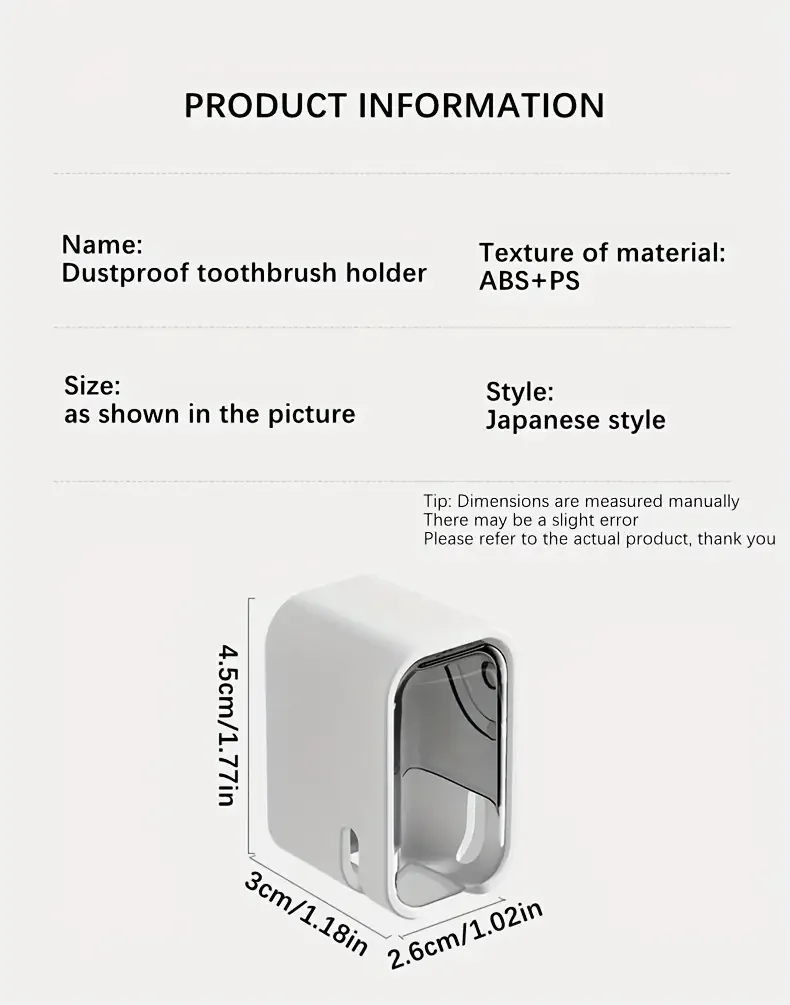 1pc of bathroom accessory a wall mounted toothbrush storage box that requires no drilling suitable for electric and regular toothbrushes space Product details 7