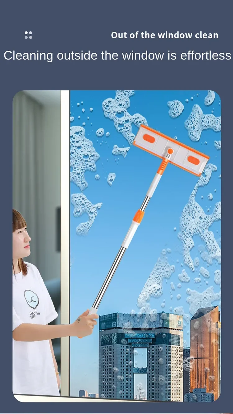 Wholesale Household Cleaning Microfiber Glass Wiper Telescopic Squeegee Window Scraper