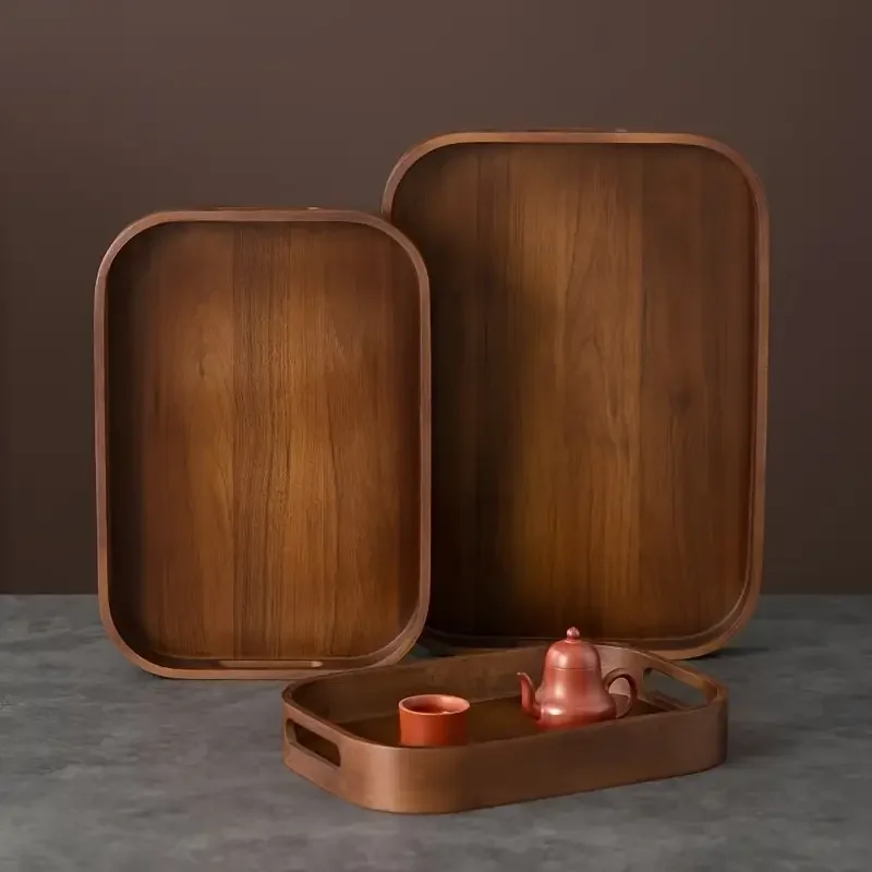 a handcrafted wooden tray with two handles dining entertaining decorating and organizing ideal for baskets boxes and containers making it a great gift non food contact Product details 4
