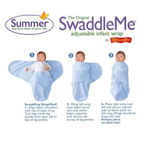 0-3 Months Baby 100% Cotton Summer SwaddleMe Adjustable Infant Wrap