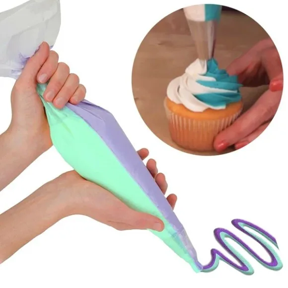10 Pcs Dual Piping Icing Bags Disposable