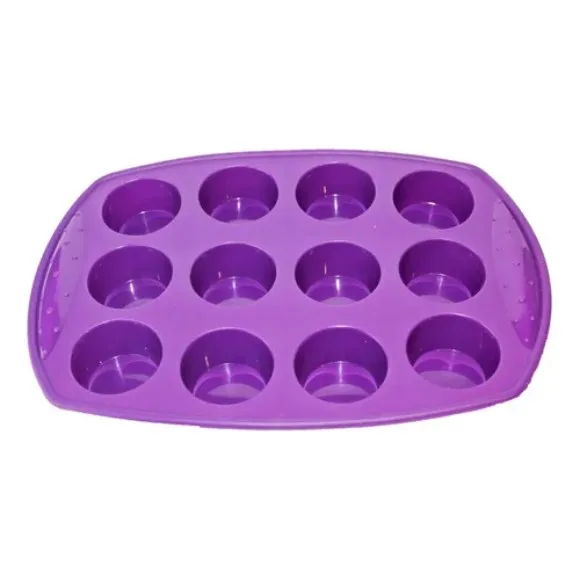 12 Cup Silicone Muffin & Cupcake Baking Pan 12 x 8 Inch