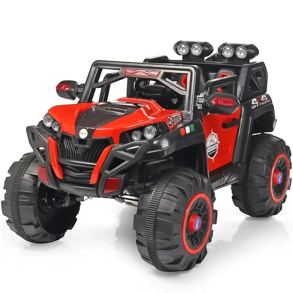 12V Battery Operated Ride On Jeep For Kids With 6 Motors - Red