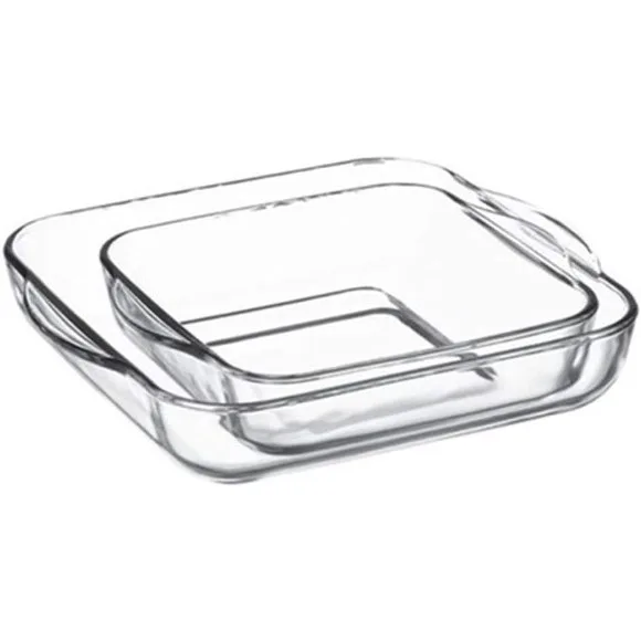 Pasabahce Borcam Square Baking Dish Set 2-Piece 1550ml+3200ml thumbnail 2