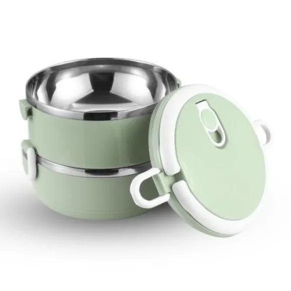 2 Layer Stainless Steel Thermal Insulated Stackable Lunch Box