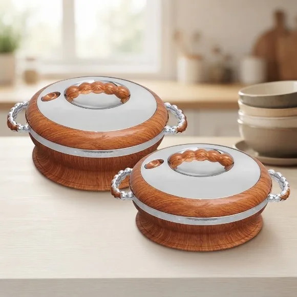 2 Pcs Crown Hotpot Set Chrome Plastic Top