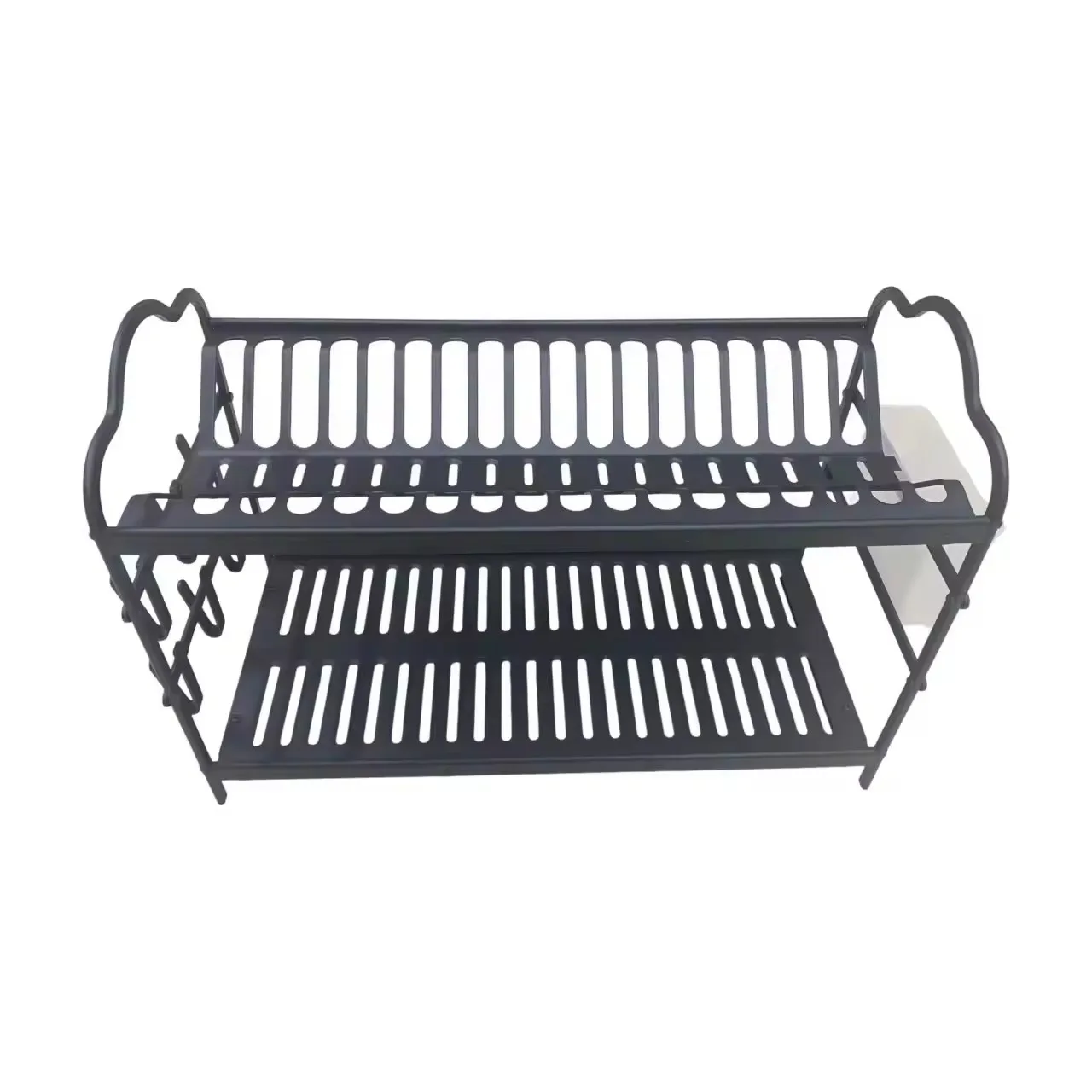 2 Tier Dish Rack Aluminium Sink Dish Drying Rack With Drainboard