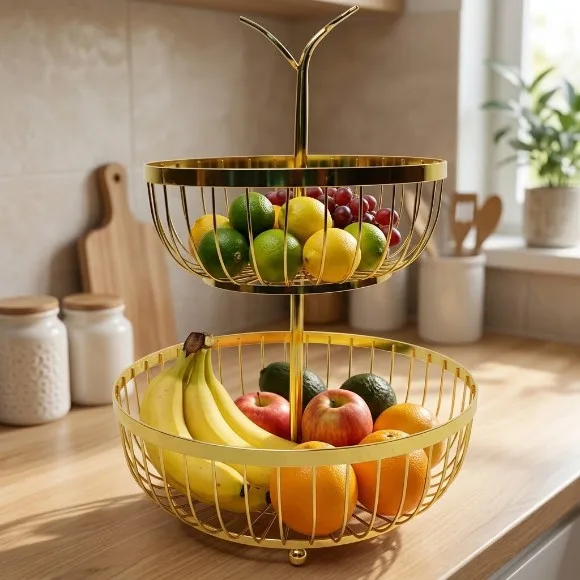 2 Tier Metal Fruit Basket