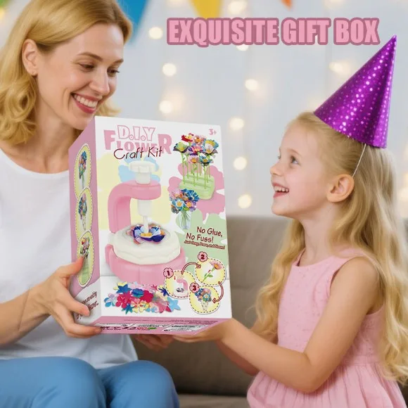 2025 New Bouquet Handmade Toys Flower Craft Kit Diy Kids Embossing Machine Simulation Activities Holiday Parties for Kids Gifts