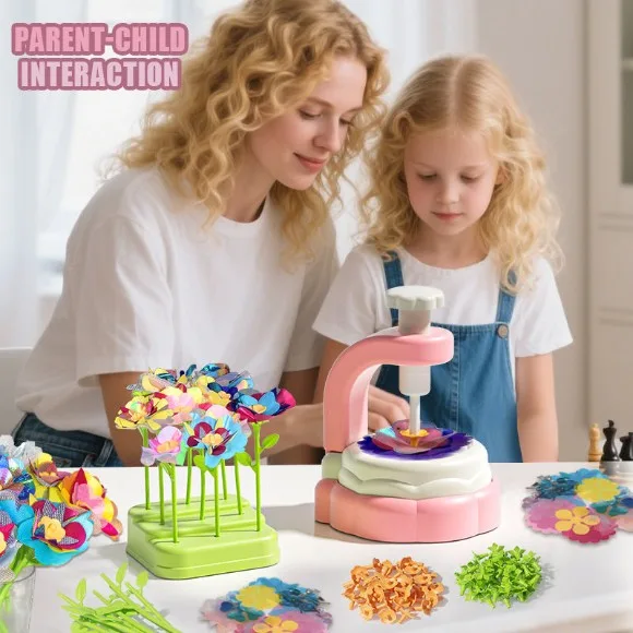 2025 New Bouquet Handmade Toys Flower Craft Kit Diy Kids Embossing Machine Simulation Activities Holiday Parties for Kids Gifts