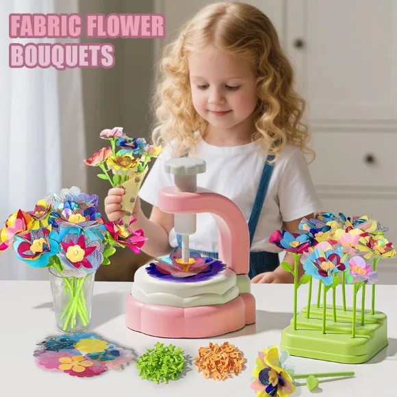 2025 New Bouquet Handmade Toys Flower Craft Kit Diy Kids Embossing Machine Simulation Activities Holiday Parties for Kids Gifts