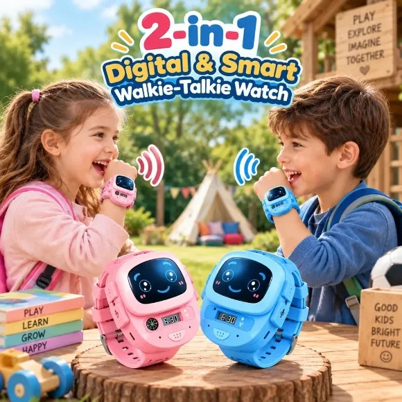 2Pcs Kids Electric Walkie Talkie Watch