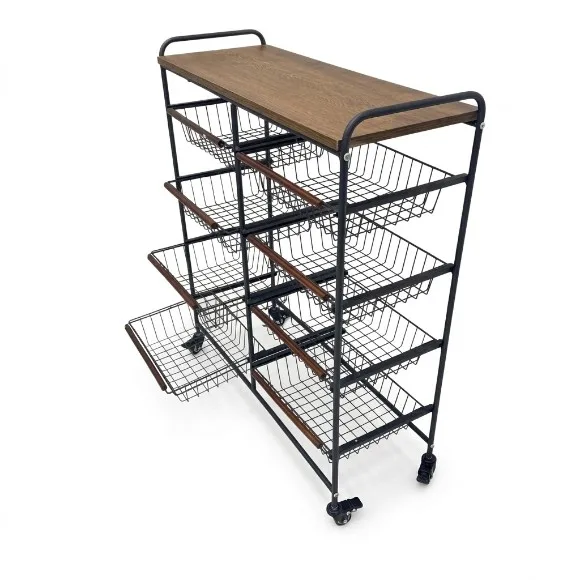 4-Tier Double Shelf Fruit Vegetable Stand