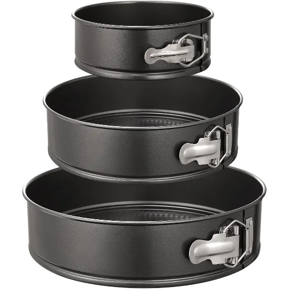 3 Pcs Non-Stick Spring Form Cake Tins Set