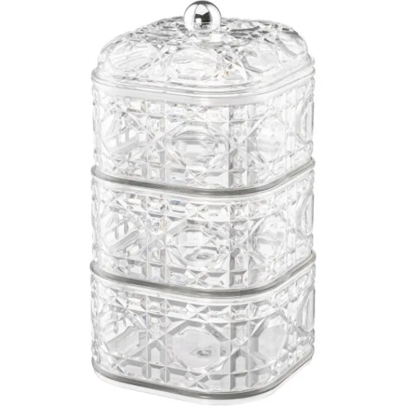 3-Section Acrylic Square Storage jar