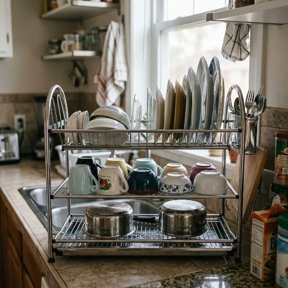 3 Tier Stainless Steel Dish Stand