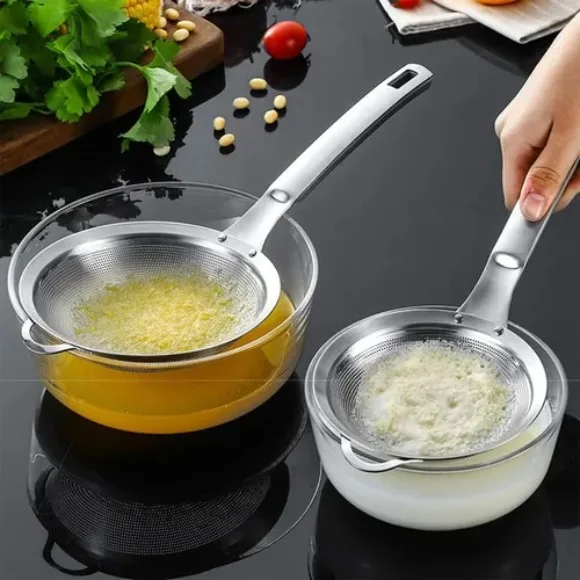 304 Stainless Steel Strainer Filter Spoon For Soy Milk Juice Oil Skimmer Flour Colander Sieve Fried Food Net Kitchen Gad