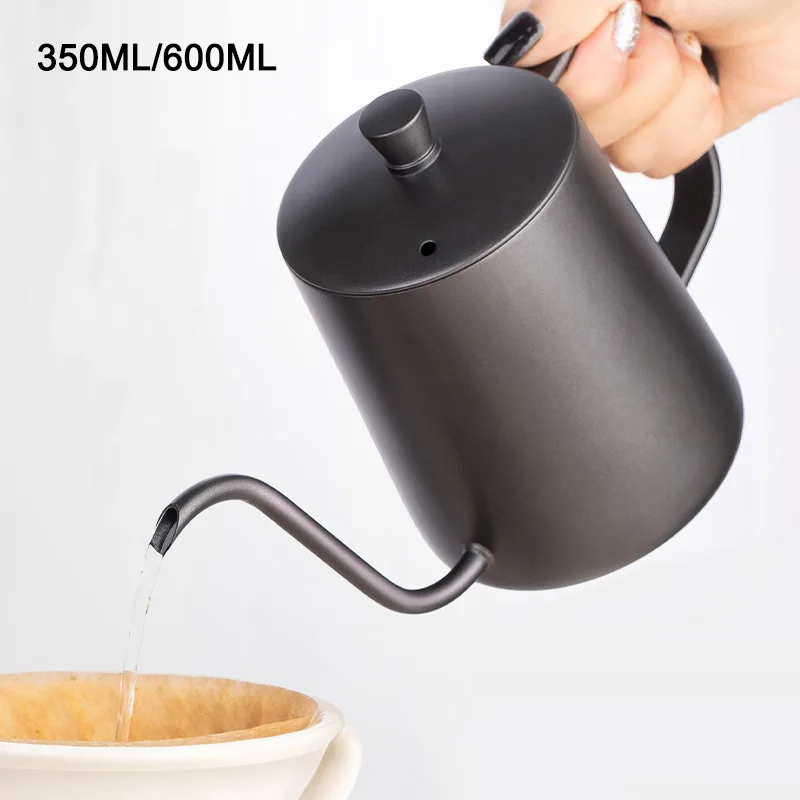 600ML Drip Kettle Coffee Tea Pot Non-stick Coating Food Grade Stainless Steel Gooseneck Thin Mouth Coffee Drip Kettle