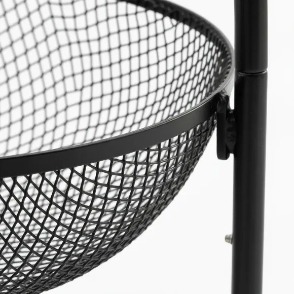3 & 4-Tier Metal Mesh Rack with Wheels Black