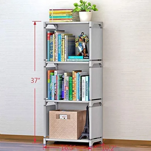 4 Tiers Fabric Kids Small Waterproof Home Furniture Children Books Closet Storage - 16.54 x 10.24 x 37(L x W x H)