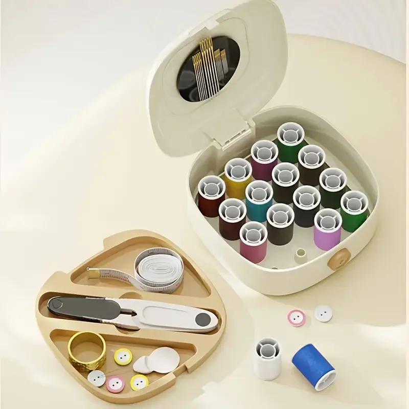 47pcs sewing needle and thread kit multi functional magnetic sewing box set complete portable home sewing tool storage case home and travel emergency sewing kit Product details 3