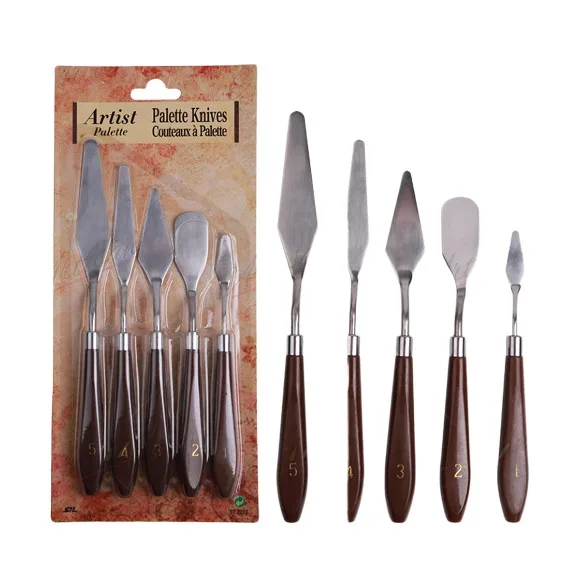 5 Pcs Artist Palette Knives Painting Spatulas Oil Acrylic Knife Tool