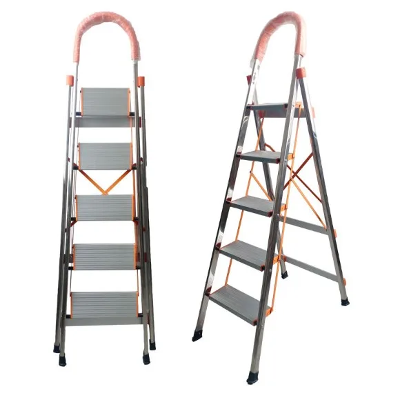 5 Step Foldable Ladder Stainless Steel