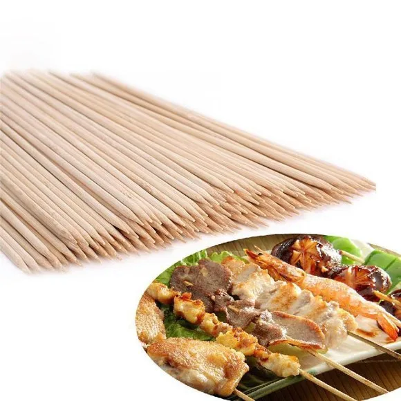 50Pcs Long Bamboo Skewers 12 inch BBQ Wooden Sticks