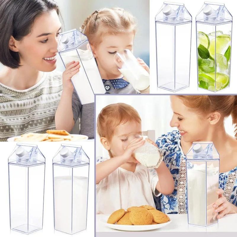 Transparent Milk Bottle Square For Milk Coffee Juice 1000ml