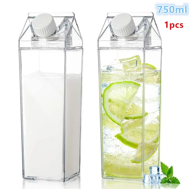 Transparent Milk Bottle Square For Milk Coffee Juice 1000ml