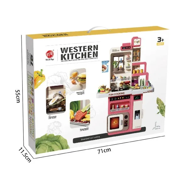 96 Pcs Spraying Kitchen Playset With Light & Sound Feature