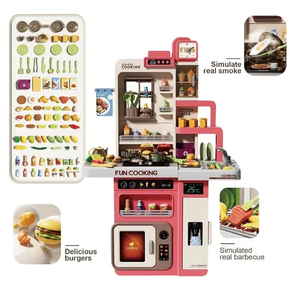 96 Pcs Spraying Kitchen Playset With Light & Sound Feature