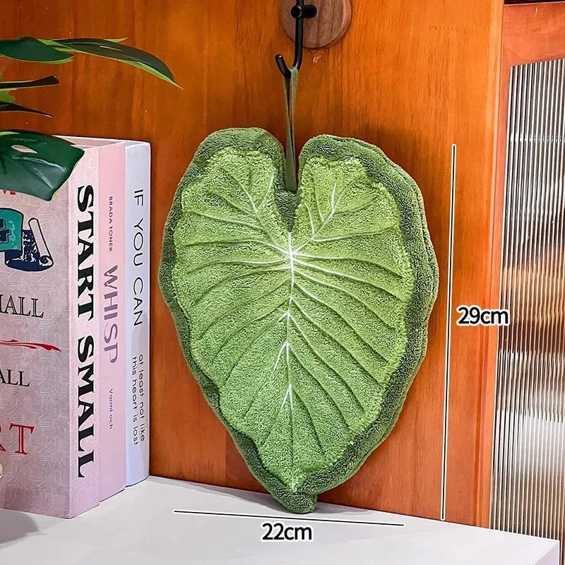 Plant Leaf Hand Towel Hanging Cleaning Cloth Kitchen Bathroom Towel