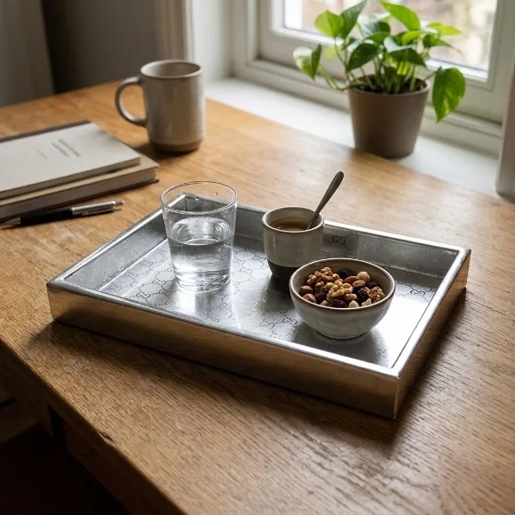 Acrylic Decorative Tray (22x14 cm) – Multi-Purpose Tabletop Serving & Vanity Organizer