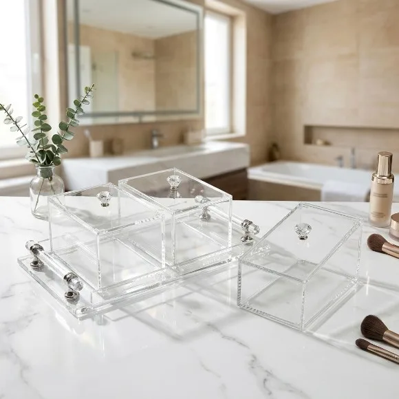 Acyrlic Vanity Tray Acrylic Cosmetic Organizer