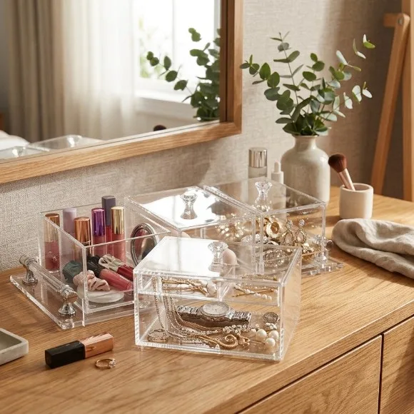 Acyrlic Vanity Tray Acrylic Cosmetic Organizer