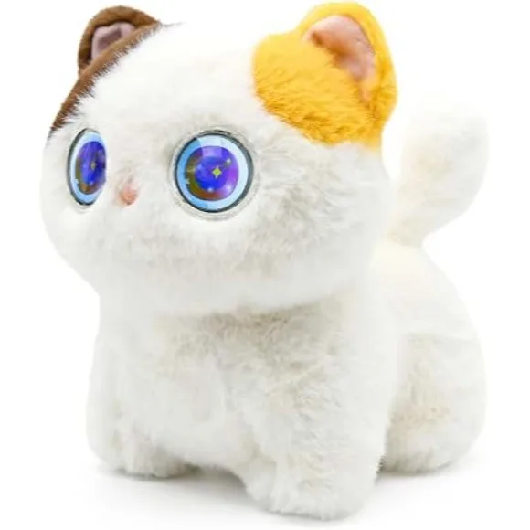 AI Smart Educational Robot Cat LCD Screen Multi-Language Voice Chat App Controlled Kids Interactive Plush Toy