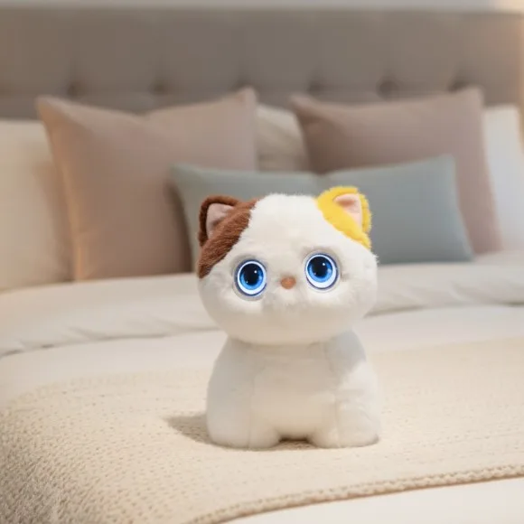 AI Smart Educational Robot Cat LCD Screen Multi-Language Voice Chat App Controlled Kids Interactive Plush Toy