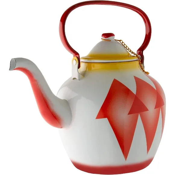 AlSaif Dimond Design Enamelware Arabian Kettle, 2.0 Liter Capacity, Red thumbnail 4
